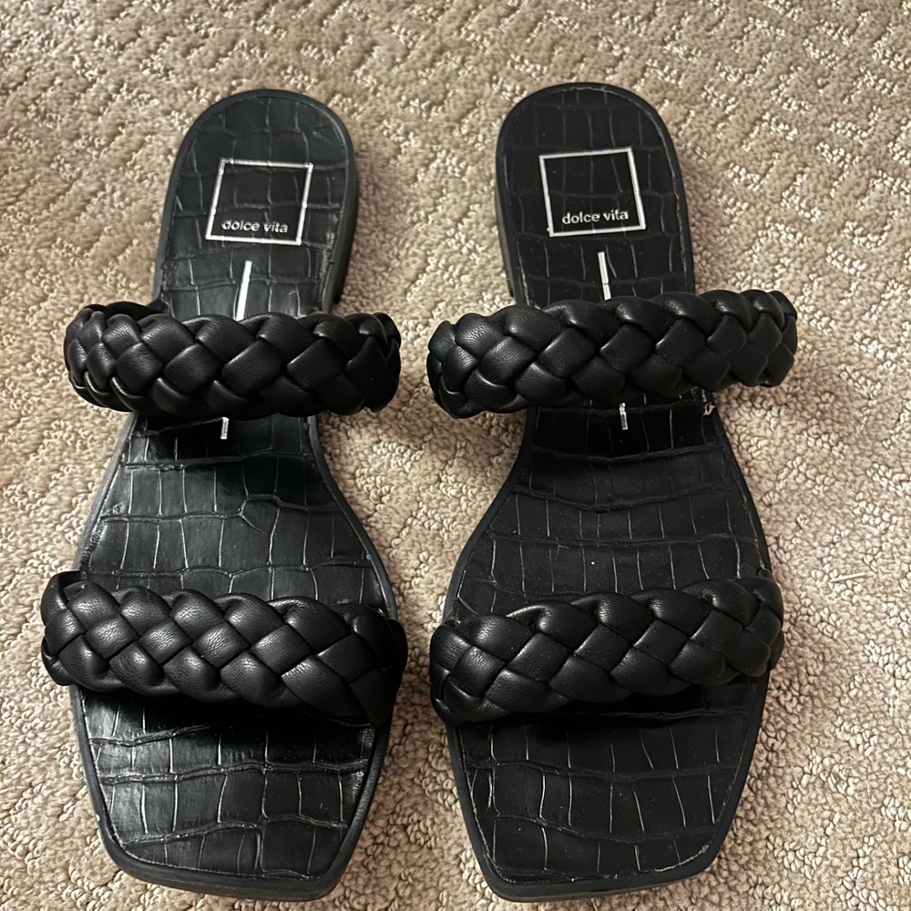 dolce vita black braided sandals